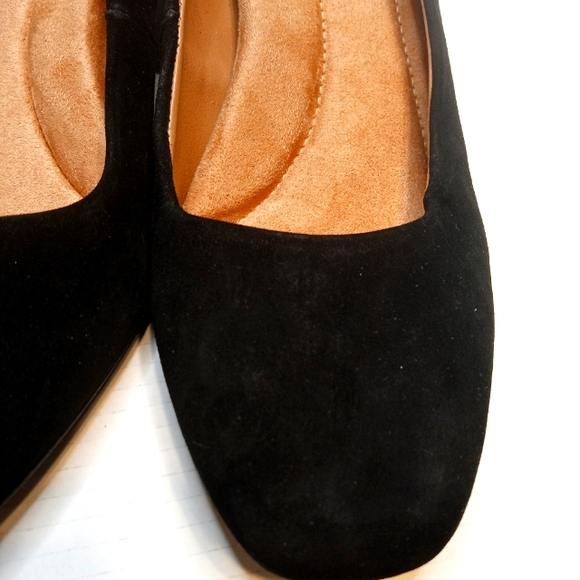 NEW Suede Giani Bernini  Black Pumps Comfy Memory Foam Arch Support Block Heels - Picture 10 of 16